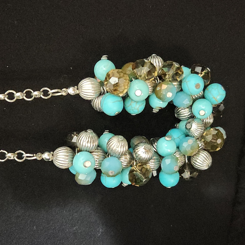 Blue & Silver Beaded Fashion Necklace